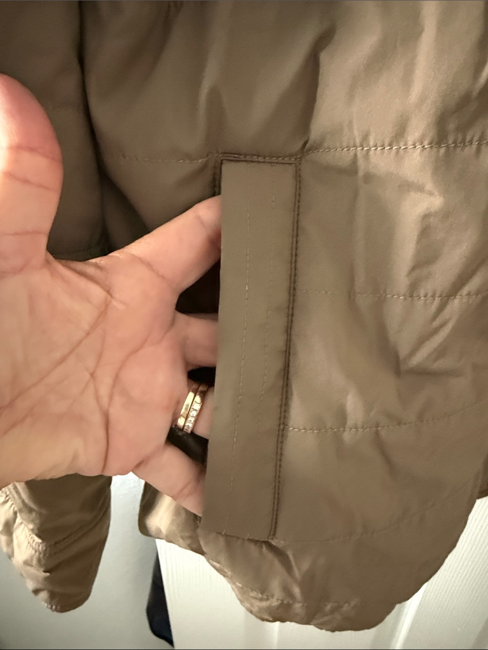 Faherty Quilted Button-Front Jacket in Tan - Picture 2 of 7